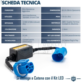 X1 Resistencia CANbus HB1 para Bombillas Led  | Decoddificador Anti Error, Anti Parpadeo
