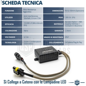X1 Resistencia Super CANbus HIR2-HIR para Bombillas Led  | Decoddificador Anti Error, Anti Parpadeo