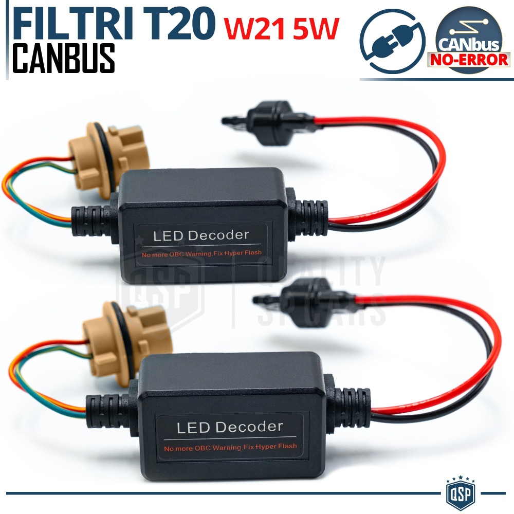 X2 Resistencias CANbus T20 W21/5W para Bombillas Led | Decoddificador Anti Error, Anti Parpadeo