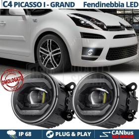 Faros Antiniebla LED DRL Para Citroen C4 Picasso 1 - Grand APROBADOS con Luces Diurnas LED Blancas