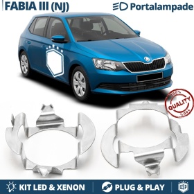 2X Adaptatores del Retenedor Soporte Bombilla para Montaje KIT LED H7 para Skoda FABIA 3 NJ
