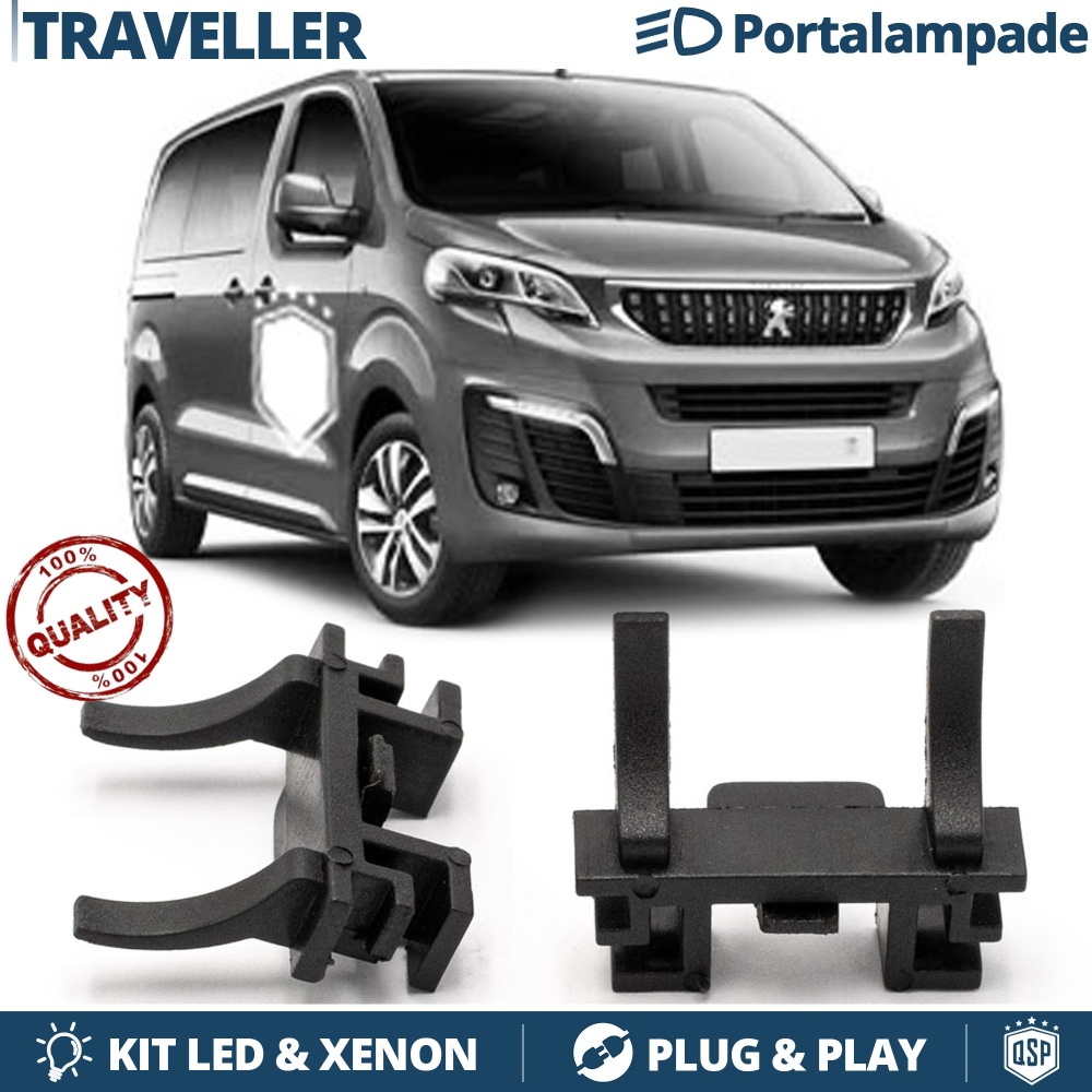 2X Scheinwerfer Lampe Halter Adapter für Peugeot TRAVELLER Abblendlicht für Kit H7 Led-Halterung