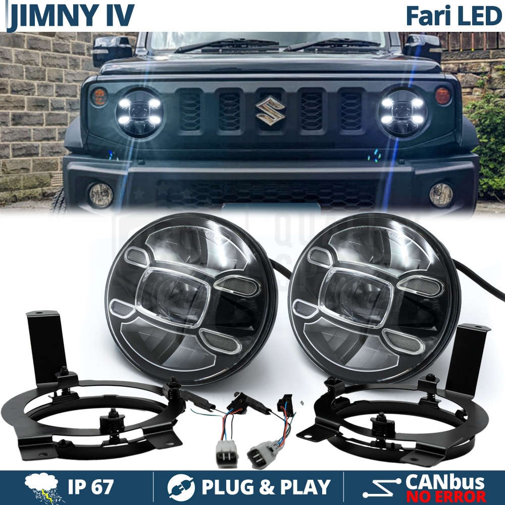 2 Faros LED 7" + Soportes para SUZUKI JIMNY 4 6500K | Luces de Cruce + Carretera + Posición 2 Faros LED 7" + Soportes para SUZUKI JIMNY 4 6500K | Luces de Cruce + Carretera + Posición