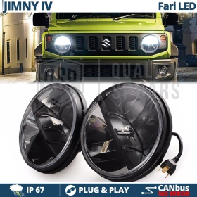 2 Faros LED 7" + Soportes para SUZUKI JIMNY 4 6500K | Luces de Cruce + Carretera