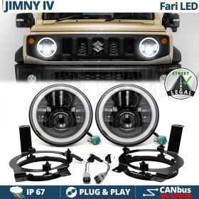 FAROS LED Angel Eyes + SOPORTES para SUZUKI JIMNY 4, Luz Blanca 6500K | APROBADO