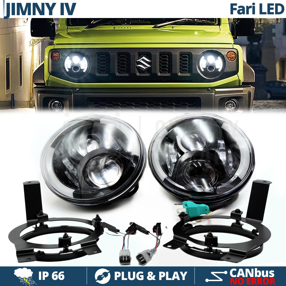 2 Faros LED 7" + Soportes para SUZUKI JIMNY 4 6500K | DRL, Cruce, Carretera, Intermitentes 2 Faros LED 7" + Soportes para SUZUKI JIMNY 4 6500K | DRL, Cruce, Carretera, Intermitentes