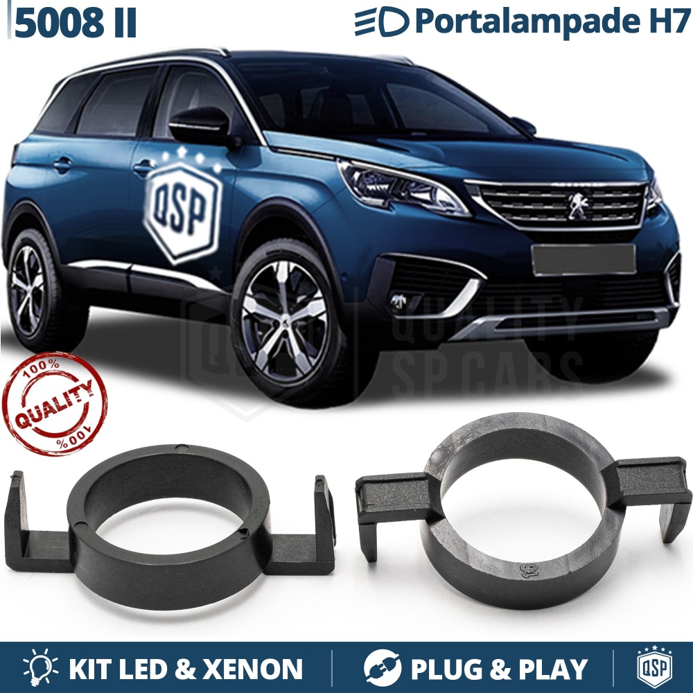2X Adaptatores del Retenedor para PEUGEOT 5008 2 (16-20) Soporte Bombilla para Montaje KIT LED H7