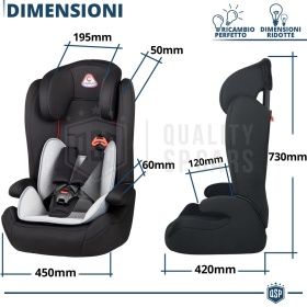 Silla de Coche HOMOLOGADA 9-36 KG Capsula Germany para Niños de 9 MESES a 12 AÑOS | Grupo 1, 2, 3