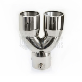Tubo Doble de ESCAPE Coche Universal en ACERO inoxidable | Redondo, Silenciador Max Ø 60 MM