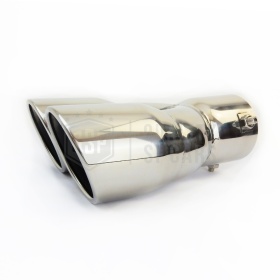 Tubo Doble de ESCAPE Coche Universal en ACERO inoxidable | Redondo, Silenciador Max Ø 60 MM
