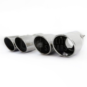 2x TERMINALI di Scarico Doppi per Auto Universali in ACCIAIO Inox Cromato | Marmitta Max Ø 60 MM