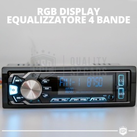 Radio de Coche 1 DIN Bluetooth, 6 Salidas | Radio FM, Reproductor MP3 WMA | USB, SD, AUX, Control con APP