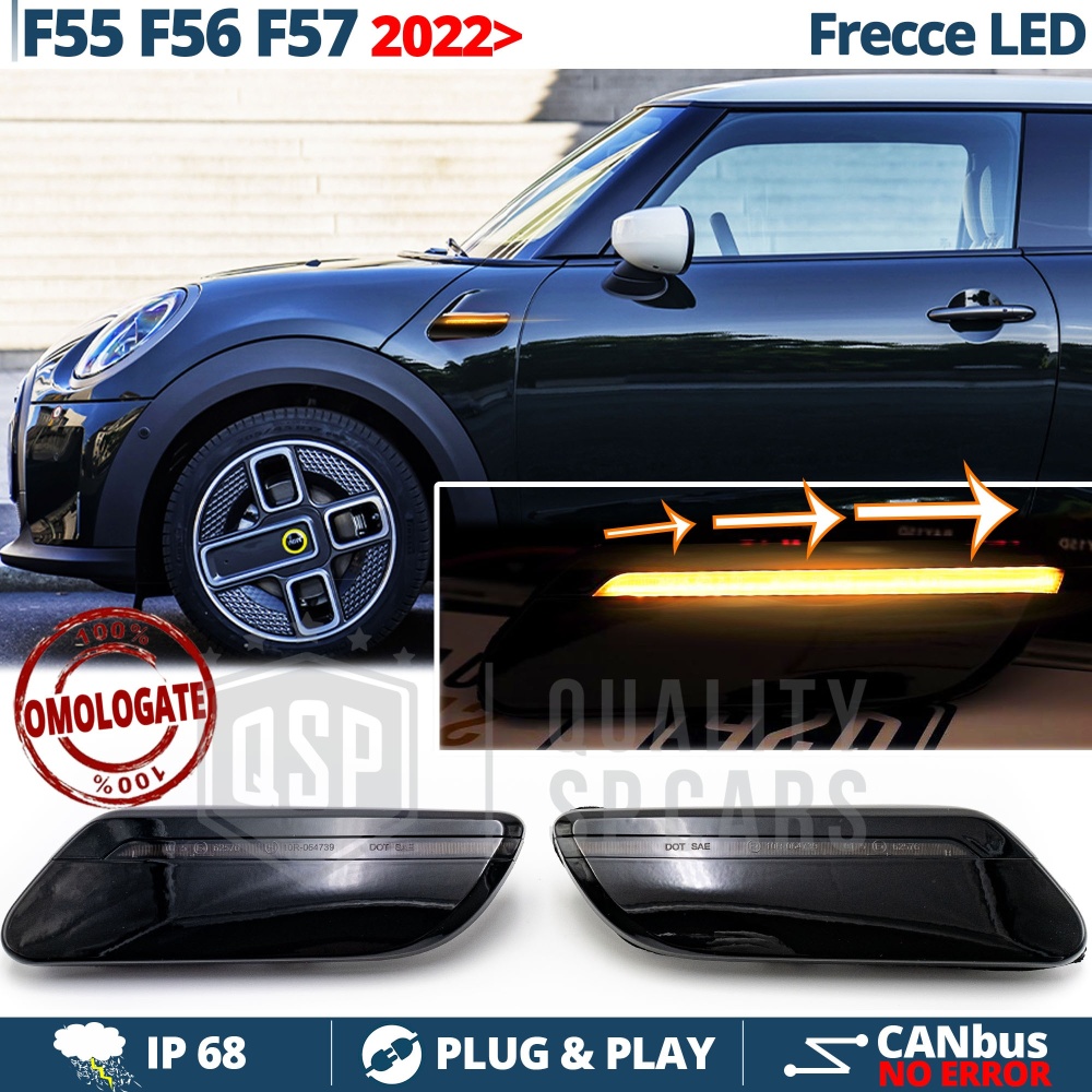 X2 Intermitentes Negra LED Secuenciales para MINI COOPER F55 F56 F57 (desde 2022) | Homologados, CANBUS No Error X2 Intermitentes Negra LED Secuenciales para MINI COOPER F55 F56 F57 (desde 2022) | Homologados, CANBUS No Error