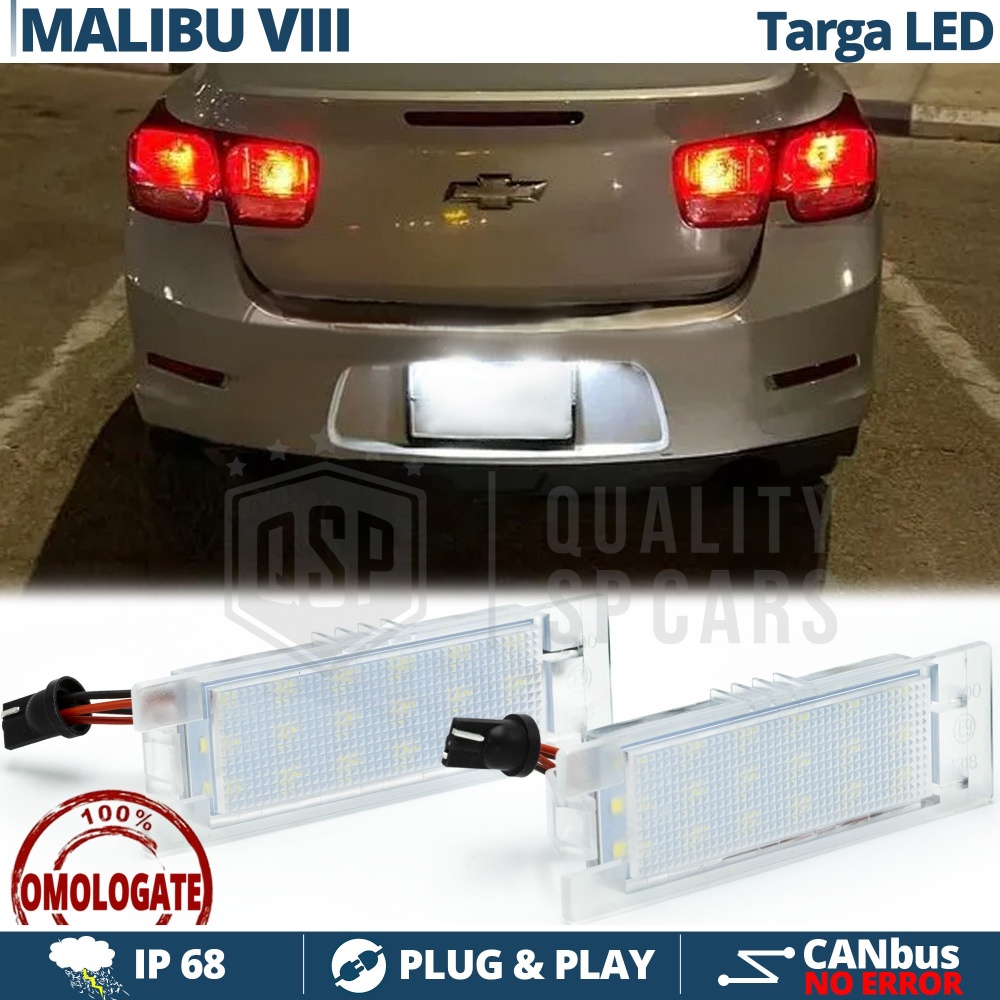 2 Luces de Matricula LED para CHEVROLET MALIBU 8 (12-16) | CANBUS 18 LED 6.500K BLANCO FRIO Plug & Play 2 Luces de Matricula LED para CHEVROLET MALIBU 8 (12-16) | CANBUS 18 LED 6.500K BLANCO FRIO Plug & Play