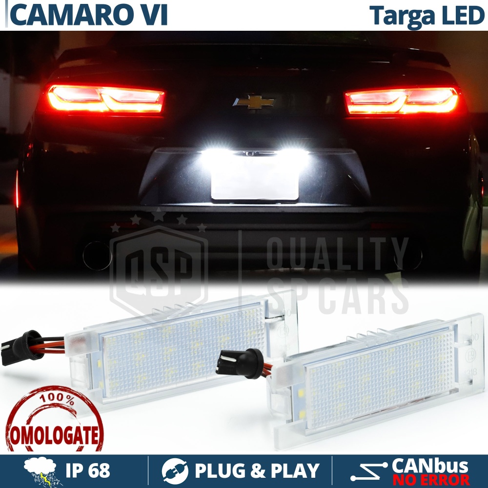 2 Luces de Matricula LED para CHEVROLET CAMARO 6 (2016-) | CANBUS 18 LED 6.500K BLANCO FRIO Plug & Play 2 Luces de Matricula LED para CHEVROLET CAMARO 6 (2016-) | CANBUS 18 LED 6.500K BLANCO FRIO Plug & Play