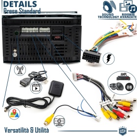 Radio de Coche 2 DIN Bluetooth, con Pantalla 7" CARPLAY Android e iOS, Navegador GPS, USB, AUX
