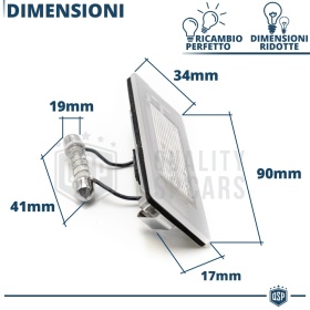 Placchette Luci Targa LED Canbus per Fiat PANDA 3 CROSS 319 | Luce Bianca Potente 6500K NO Error