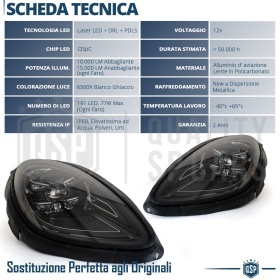 FAROS LED Láser para Porsche MACAN desde 2018, HOMOLOGADOS | TRANSFORMACIÓN Luces en Dynamic System MATRIX