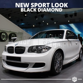 REJILLAS Delanteras para BMW Serie 1 E87 E81 E82 E88, Estilo Diamante 3D | Negro Brillante Tuning M