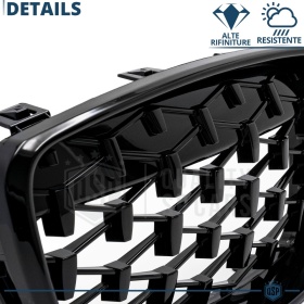 REJILLAS Delanteras para BMW Serie 1 E87 E81 E82 E88, Estilo Diamante 3D | Negro Brillante Tuning M