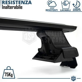 Barras de Techo en Aluminio Extruido NEGRO Originales Trophy con Cerradura Antirrobo | 122 cm