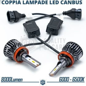 Kit LED H11 para JEEP COMPASS 1 FACELIFT Luces de Cruce CANbus 8000LM  Luz Blanca 6000K