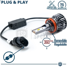 Kit LED H11 para JEEP COMPASS 1 FACELIFT Luces de Cruce CANbus 8000LM  Luz Blanca 6000K