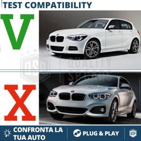 REJILLAS Delanteras para BMW Serie 1 F20 F21 (11-15), Estilo Diamante 3D | Negro Brillante Tuning M