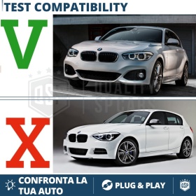 REJILLAS Delanteras para BMW Serie 1 F20 F21 (15-18), Estilo Diamante 3D | Negro Brillante Tuning M