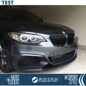 REJILLAS Delanteras para BMW Serie 2 F22 F23, Doble Pasillo | Negro Brillante Tuning M