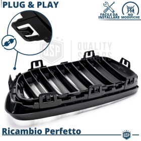 REJILLAS Delanteras para BMW Serie 2 F22 F23, Doble Pasillo | Negro Brillante Tuning M