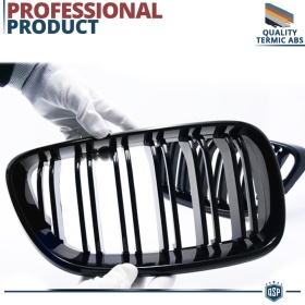 REJILLAS Delanteras para BMW Serie 2 F22 F23, Doble Pasillo | Negro Brillante Tuning M