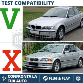 REJILLAS Delanteras para BMW Serie 3 E46 (01-05), Estilo Diamante 3D | Negro Brillante Tuning M