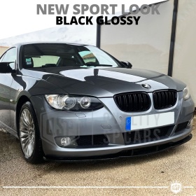 REJILLAS Delanteras para BMW Serie 3 E92 E93 (06-09), Doble Pasillo | Negro Brillante Tuning M