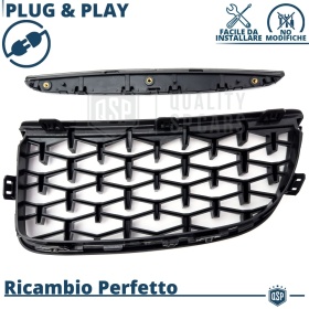 Front GRILLE for BMW 3 Series E90 E91 (05-08), Diamond 3d Design | Glossy Black Grill Tuning M