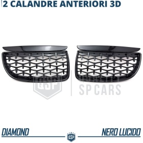 Front GRILLE for BMW 3 Series E90 E91 (05-08), Diamond 3d Design | Glossy Black Grill Tuning M