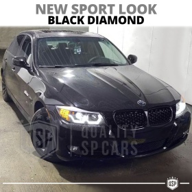 REJILLAS Delanteras para BMW Serie 3 E90 E91 (08-13), Estilo Diamante 3D | Negro Brillante Tuning M