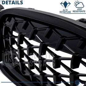 REJILLAS Delanteras para BMW Serie 3 E90 E91 (08-13), Estilo Diamante 3D | Negro Brillante Tuning M