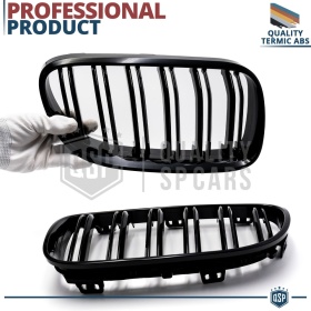 REJILLAS Delanteras para BMW Serie 3 E92 E93 (10-14), Doble Pasillo | Negro Brillante Tuning M3