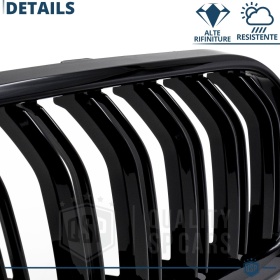 REJILLAS Delanteras para BMW Serie 3 E92 E93 (10-14), Doble Pasillo | Negro Brillante Tuning M3
