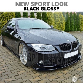 REJILLAS Delanteras para BMW Serie 3 E92 E93 (10-14), Doble Pasillo | Negro Brillante Tuning M3