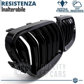 REJILLAS Delanteras para BMW Serie 3 E92 E93 (10-14), Doble Pasillo | Negro Brillante Tuning M3