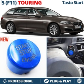 Clé Bouton Allumage Moteur START STOP pour BMW Série 5 F11 TOURING avec Bouton OFF Bleu