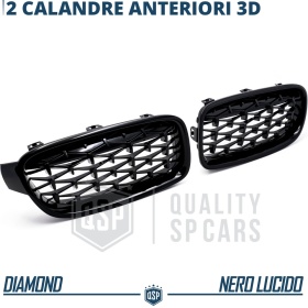 Front GRILLE for BMW 3 Series (F30 F31), Diamond 3d Design | Glossy Black Grill Tuning M