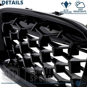 Front GRILLE for BMW 3 Series (F30 F31), Diamond 3d Design | Glossy Black Grill Tuning M
