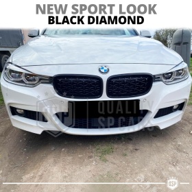 Front GRILLE for BMW 3 Series (F30 F31), Diamond 3d Design | Glossy Black Grill Tuning M