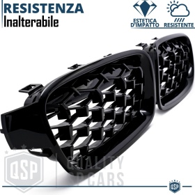 Front GRILLE for BMW 3 Series (F30 F31), Diamond 3d Design | Glossy Black Grill Tuning M