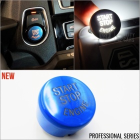 Clé Bouton Allumage Moteur START STOP pour BMW Série 5 F11 TOURING avec Bouton OFF Bleu