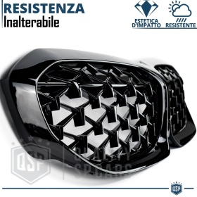 REJILLA Delanteras para BMW Serie 3 G20 G21 (19-22), Estilo Diamante 3D | Negro Brillante Tuning M