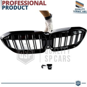 REJILLA Delanteras para BMW Serie 3 G20 G21 (19-22), Doble Pasillo | Negro Brillante Tuning M